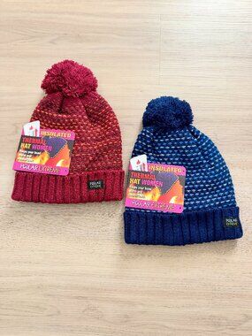 Set of 2‎ Polar Extreme Insulated Thermal Cozy Pom Pom Hats